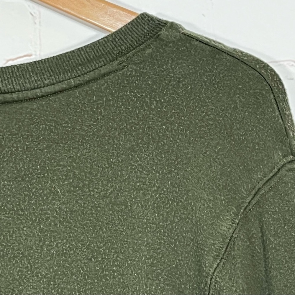 Athleta Sunrise V-Neck Sweatshirt Womens Small Green Pullover Thumbholes Soft - Picture 10 of 13